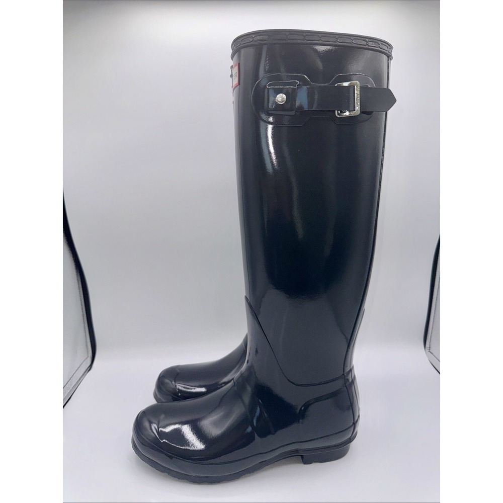 Hunter Original Tall Gloss Rain Boots Women's Size 8 Charcoal Gray - Picture 5 of 13